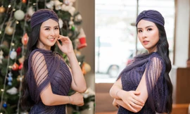 Hoa hậu Ngọc Hân mặc váy xuyên thấu gợi cảm sau khi rò rỉ ảnh dạm ngõ 