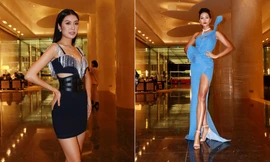 H'Hen Niê diện váy xẻ lạ mắt khoe da nâu sexy, Thuý Vân khoe vòng 1 nóng bỏng