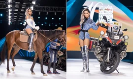 Hết cưỡi ngựa, H'Hen Niê lại ngồi mô-tô 'khủng' làm náo loạn sàn catwalk