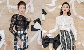 Thuý Ngân 'Gạo nếp gạo tẻ' diện váy ren mỏng manh khoe khéo vòng 1 gợi cảm