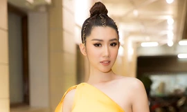 'Hân Hoa hậu' méo mặt vì mất túi hàng hiệu khi lên nhận giải Mai Vàng