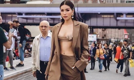 Minh Tú phanh vest khoe nội y táo bạo trên đường phố New York 