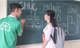 Rơi nước mắt với màn tổ chức sinh nhật cho cô giáo giá 0 đồng