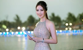 Á hậu Thuỵ Vân khoe thân hình đồng hồ cát gợi cảm với váy xuyên thấu