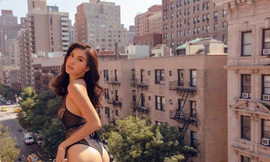 Minh Tú khoe trọn vòng ba 'bỏng mắt' đầy khiêu khích trên đất Mỹ