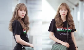 Nam Em bị nhầm là gái Hàn với mái tóc vàng hoe ở sân bay