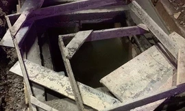 Hố ga nới cháu bé bị rơi