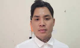 Đối tượng Cường tại cơ quan công an