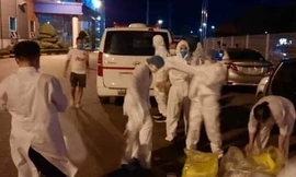 Một khu vực cách ly ở tỉnh Bắc Giang do có ca mắc COVID - 19