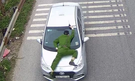 Đối tượng Quý lái xe đâm vào tổ công tác của Công an huyện Hiệp Hòa (Bắc Giang)