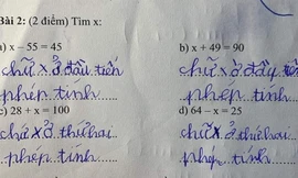 Làm bài tập Toán tìm x, học trò nhanh tay viết đáp án khiến cô giáo cũng phải chịu thua