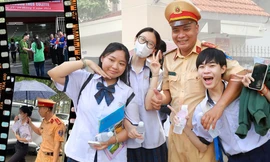Loạt hình ảnh xúc động về những "vệ thần" thầm lặng trong kỳ thi tốt nghiệp THPT