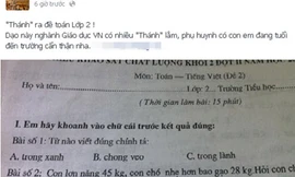 Đề toán lớp 2 quá 'hiểm', phụ huynh rối bời