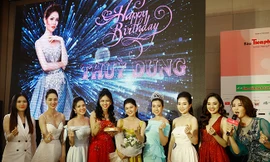 Á Hậu Thùy Dung bất ngờ được BTC mừng sinh nhật tại họp báo HHVN