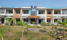 Sân của Trường Tiểu học An Phú Tân B được trồng đầy chuối khiến học sinh không có nơi vui chơi