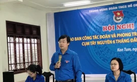 Bí thư thứ nhất Trung ương Đoàn Lê Quốc Phong phát biểu tại Hội nghị