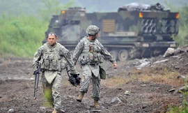 Lính Mỹ trong một cuộc tập trận trên biên giới Hàn Quốcảnh: Al Jazeera