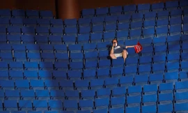 Một người ủng hộ ông Trump có mặt trong hội trường ở Tulsaảnh: REUTERS 