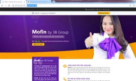 Giao diện website Mofin.vn (đang báo lỗi) và Mofin.asia của MofinẢnh: PV
