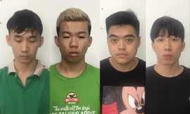 Từ trái sang đối tượng Hùng, Thành, Thịnh, Hoàng AnhẢnh: Y.H