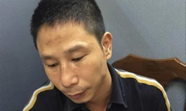 Đối tượng Hoàng Lại Nam tại cơ quan công an