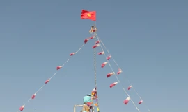 Độc đáo cây nêu ngày Tết tại Nam Sudan của lính mũ nồi xanh Việt Nam