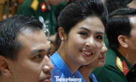 Hoa hậu Ngọc Hân là khách mời tham dự tọa đàm "Trung hiếu bên Người", ngày 30/8