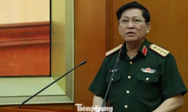 Đại tướng Ngô Xuân Lịch phát biểu tại hội nghị, ngày 4/9. Ảnh: PV