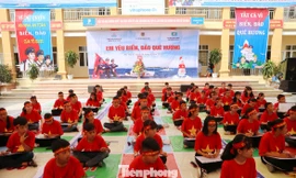 75 học sinh THCS Mỹ Thành đã tham gia cuộc thi "Em yêu biển đảo quê hương", sáng 28/9