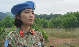 Đại úy Cao Thùy Dung. Ảnh: Nguyễn Minh