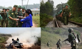 Bộ binh chủ lực thực hành chiến đấu ở địa hình trung du