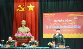 Lãnh đạo Báo Quân đội nhân dân và Cục Chính trị Tổng cục Hậu cần chủ trì lễ phát động cuộc thi, sáng 27/3