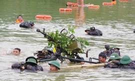 Cán bộ, chiến sĩ Trung đoàn 764 (Bộ CHQS tỉnh Nghệ An) trong một cuộc diễn tập thực binh năm 2018