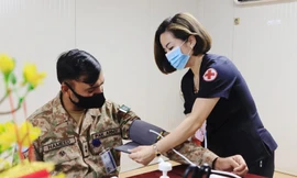 Nhân viên BVDC cấp 2 số 3 của Việt Nam đang thực hiện nhiệm vụ tại Phái bộ Gìn giữ hòa bình Liên hợp quốc ở Nam Sudan