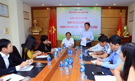 Họp báo phát động chương trình "Thượng tôn pháp luật, phát triển bền vững" chiều 5/3.