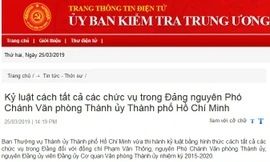 Cách tất cả các chức vụ trong Đảng nguyên Phó Chánh Văn phòng Thành ủy TPHCM