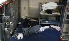 Hiện trạng vụ xô xát trên máy bay của hãng Delta. Ảnh: AP.