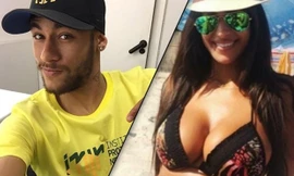 Neymar (trái) và Elisabeth Martinez