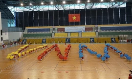 Lễ khai mạc với tiết mục đồng diễn dưỡng sinh xếp thành chữ VNM (Vinamilk) vô cùng đẹp mắt 