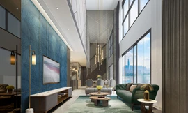 Trần cao gấp đôi thông thường trong không gian phòng khách và phòng ngủ của một số căn hộ 4 phòng ngủ