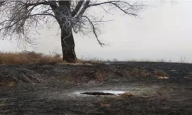 Vật thể lạ bốc cháy trên đỉnh núi Trung Quốc