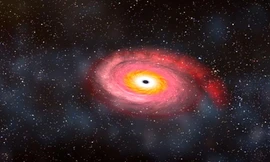 Một hố đen nuốt chửng sao neutron. Ảnh: wikimedia.