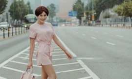 Trần Huyền Nhung Style trẻ trung xuất hiện trên đường phố Hàn Quốc