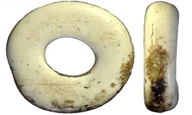 Đồ trang sức làm từ vỏ trứng đà điểu được tìm thấy tại Siberia, Nga. Ảnh: Siberian Times.