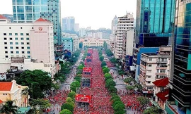 Tiger Beer truyền hình trực tiếp 9 trận cầu nảy lửa tại phố đi bộ Nguyễn Huệ