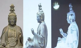 Tượng Văn Thù Bồ Tát ở Bảo tàng Quốc gia Nara. Ảnh: NHK.