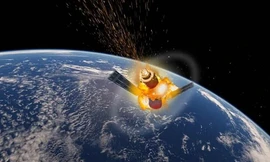 Mô phỏng cảnh trạm vũ trụ rơi xuống Trái đất.