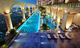 Hồ bơi nước mặn rộng tới hơn 1000 m2 đầu tiên tại Quận 2 cùng 3000m2 tiện ích xung quanh hồ bơi đã thực sự biến Rome by Diamond trở thành thiên đường nghỉ dưỡng cho cư dân