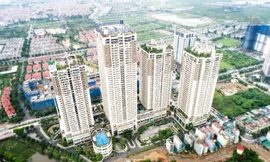 Nhìn từ trên cao The Pride nổi bật với 4 tòa tháp và sở hữu khuôn viên rộng lớn.