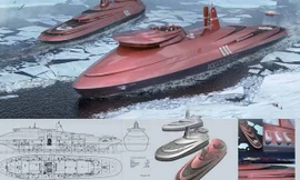 Thiết kế đậm chất tàu vũ trụ của dự án tàu phá băng hạt nhân Leader của Nga